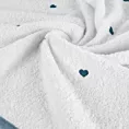 Ręcznik kąpielowy dziecięcy 50x90 cm bawełniany kolor biały,jasnoniebieski z haftem serduszek 480 g/m2 BABY 58