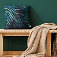 Poszewka na poduszkę 40x40 cm kolor biały, zielony z nadrukiem liści palmowych PALMS DESIGN 91