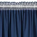 Zasłona welwetowa granatowa zdobiona falbanami i lśniącymi akcentami 140x250 cm taśma - CARLI