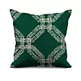 Poszewka szyta zielona z tkaniny welwetowej z geometrycznym błyszczącym nadrukiem