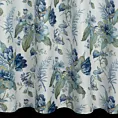 Zasłona biało, niebieska w kwiaty zaciemniająca 140x250 przelotka - ALVA