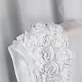 Firana biała z szyfonu zdobiona łukiem 3D róż 400x160 cm taśma - ROSES - Eva Minge