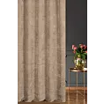 Zasłona szyta na taśmie 5 cm jasnobrązowa z tkaniny szenilowej z efektem melanżu