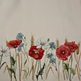 Obrus naturalno, czerwony 140x180 cm gobelinowy z nadrukiem maków