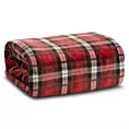 Koc 150x200 cm czerwono, złoty w kratkę BLISS