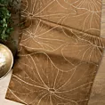 Bieżnik na stół brązowo, złocisty 35x220 cm welwetowy BLINK 15 z liśćmi lilii wodnej