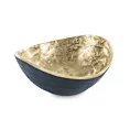 Metalowa misa PEDRO o falujących brzegach granatowo-złota
