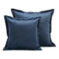 Poszewka na poduszkę 45x45 cm welwetowa granatowa z ozdobnymi brzegami RIA Diva Line