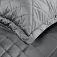 Narzuta welwetowa stalowa 170x210 cm z geometrycznym przeszyciem RIA 6