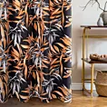 Zasłona welwetowa czarno, ruda w stylu botanic 140x250 cm przelotka - ZOJA - Pierre Cardin