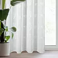 Firana biała z etaminy z delikatnym nadrukiem srebrnych liści 140x250 cm przelotka SISI