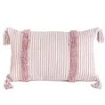 Poszewka na poduszkę 30x50 cm bawełniana zdobiona chwostami na rogach różowa AVINION Terra Collection