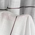 Firana szyta na flexach biało popielata z matowej miekkiej etaminy ozdobionej cienkimi paseczkami, wykończona obciążnikiem