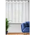 Firana biała z gładkiej matowej mikrosiateczki z ozdobną złotą koronką 300x150 cm przelotka CASSIE