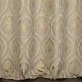 Zasłona szyta na taśmie 8 cm złota z szenilowej tkaniny w klasyczny wzór ornamentowy przetykany błyszczącą nicią Italissima Eva Minge