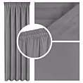 Zasłona grafitowa z tkaniny welurowej 560x240 cm tunel Dora