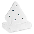 Ręcznik kąpielowy dziecięcy 100x100 cm bawełniany kolor biały,jasnoniebieski z kapturem i haftem serduszek 400 g/m2 BABY 58