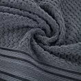 Ręcznik kąpielowy 70x140 cm bawełniany kolor stalowy zdobiony subtelnymi paseczkami 500 g/m2 DAVOS