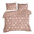 Pościel 220x200 cm z polaru kolor pudrowy z gwiazdkami FLANO