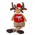 Figurka świąteczna RENIFER w zimowym stroju z miękkich tkanin