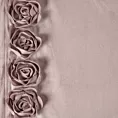 Zasłona pudrowa z welwetu zdobiona aplikacją 3D róż 140x270 cm taśma - ROSES Eva Minge