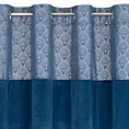 Zasłona granatowa z aplikacją z błyszczącego welwetu 140x250 cm przelotka - AGNES - Design 91
