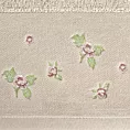 Ręcznik kąpielowy 50x90 cm bawełniany kolor beżowy zdobiony haftem różyczek DALIA