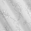 Zasłona biało, popielata ze wzorem kwiatowym z etaminy 140x250 cm przelotka - FIORE