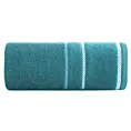 Ręcznik kąpielowy 70x140 cm bawełniany kolor ciemnoturkusowy z welwetową bordiurą i kontrastującymi paseczkami 500 g/m2 NEL