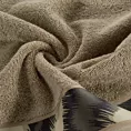 Ręcznik do rąk 30x50 cm bawełniany kolor beżowy,czarny z designerską bordiurą 500 g/m2 EVA 24 Eva Minge