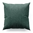 Poszewka szyta ciemnozielona z tkaniny z dodatkiem połyskującej nici, z widocznym ozdobnym splotem
