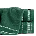 Ręcznik kąpielowy 50x90 cm bawełniany kolor butelkowy zielony z delikatną ozdobną bordiurą 500 g/m2 AMANDA