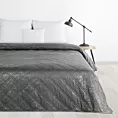 Narzuta welwetowa stalowa 170x210 cm pikowana metodą hot press w wzór karo LUIZ BLINK Design 91
