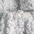 Zasłona biała z szyfonu zdobiona różami 3D 140x270 cm taśma - ROSES Eva Minge