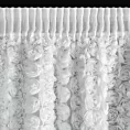 Zasłona biała z szyfonu zdobiona różami 3D 140x270 cm taśma - ROSES Eva Minge