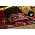 Ręcznik kąpielowy świąteczny 70x140 cm bawełniany kolor czarny z żakardową bordiurą w śnieżynki 480 g/m2 RUDOLF
