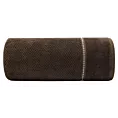 Ręcznik kąpielowy 70x140 cm bawełniany kolor brązowy o ryżowej strukturze ze stebnowaniem i welwetową bordiurą 500 g/m2 SALADO