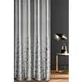 Zasłona szyta na taśmie fala srebrno szampańska z welwetowej tkaniny z błyszczącym nadrukiem od dołu