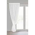 Komplet firan białych zdobionych aplikacją z gipiurą z perełkami 140x270 cm taśma+troczek ELENA