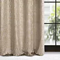 Zasłona beżowo, złota ze złotym wzorem z welwetu 140x250 cm przelotka - LAURA