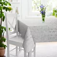 Obrus szyty naturalno srebrzysty z tkaniny o naturalnym splocie, zdobiona błyszczcącym nadrukiem Italissima Eva Minge