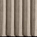 Zasłona szyta na tunelu beżowa z tkaniny o szenilowej strukturze