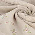 Ręcznik kąpielowy 50x90 cm bawełniany kolor beżowy zdobiony haftem różyczek DALIA