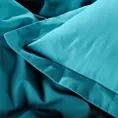 Poszewka na poduszkę 70x90 cm bawełniana turkusowa z satynowym połyskiem i ozdobną kantą NOVA COLOUR
