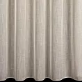 Firana szyta na taśmie 5 cm jasnobeżowa z gładkiej, miękkiej etaminy z delikatnie zarysowanym wzorem w prążki, wykończona obciążnikiem