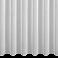 Firana szyta na taśmie fala biała z gładkiej etaminy, wykończonej obciążnikiem
