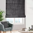 Roleta rzymska SAFARI 1 grafitowa z miękkiej welwetowej tkaniny z połyskiem i poziomym prążkiem