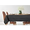 Obrus czarny 145x300 cm z tkaniny przypominającej płótno STELLA 2 z podwójną listwą na brzegach