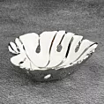 Misa ceramiczna MORISA w kształcie liścia monstery wykończona srebrnymi akcentami
