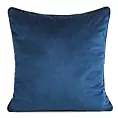 Poszewka na poduszkę 60x60 cm welwetowa kolor granatowy o delikatnym połysku z ozdobną lamówką GAJA 2